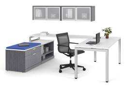 U Shaped Desk with Storage - Elements Series