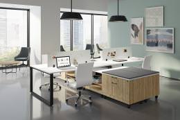 4 Person Desk with Privacy Panels - Encore Series