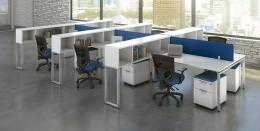 6 Person Workstation with Hutch - Elements Series
