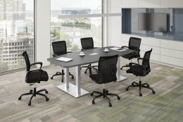 Modern Boat Shaped Conference Table - PL Laminate