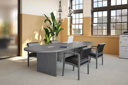 Racetrack Conference Table and Guest Chairs Set - PL Laminate