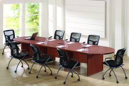 Racetrack Conference Table and Nesting Chairs Set - PL Laminate Series