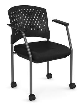 Rolling Heavy Duty Stacking Guest Chair - Arc Series