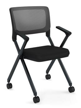 Rolling Nesting Mesh Back Chair with Arms - Alan Series