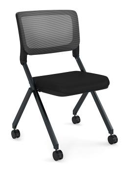 Rolling Nesting Mesh Back Chair without Arms - Alan Series