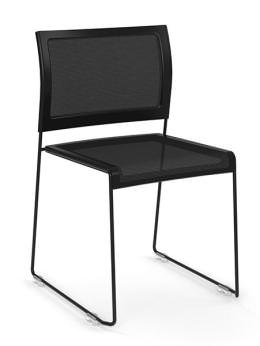 Black Mesh Stacking Guest Chair - Pixel Series