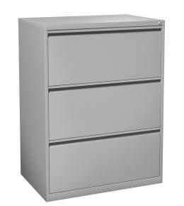 Silver 3 Drawer Lateral File Cabinet - 8000