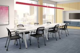Boat Shape Conference Table with Metal Legs - VA Leg Series