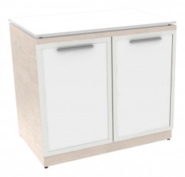 Storage Cabinet with Glass Doors and Top - Potenza