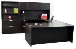 U Shaped Desk with Hutch and Storage - Express Laminate Series