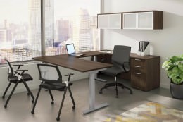 U Shaped Sit Stand Desk - PL Laminate Series