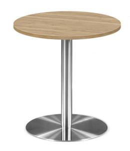 Round Cafe Table with Brushed Metal Base - PL Laminate