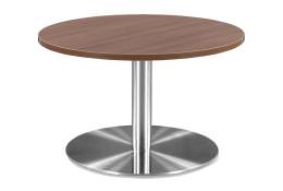 Round Coffee Table with Brushed Metal Base - PL Laminate Series