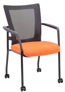 Mesh Back Stacking Chair with Casters - Reverb