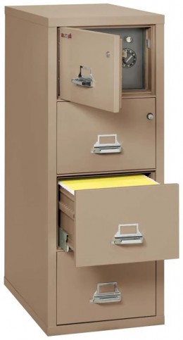 4 Drawer Fireproof File Cabinet with Hidden Safe