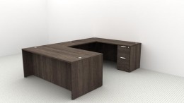U Shaped Desk with Drawers - HL