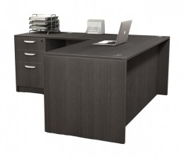 L Shaped Desk with Drawers - HL