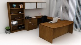 U Shape Desk with Storage - HL