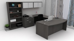 U Shape Desk with Storage - HL