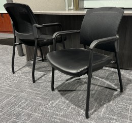 Black Stacking Chair with Armrests - Coronet Series