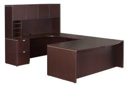 U Shape Desk with Hutch and Paper Flow