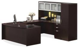 U Shape Desk with Hutch and Storage Cabinet - PL Laminate
