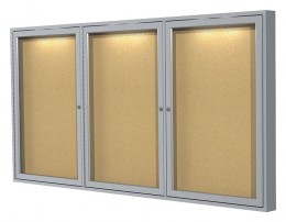 Enclosed Bulletin Board with Interior Lighting - PA3