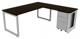 Modern L Shaped Desk with Drawers - Veloce