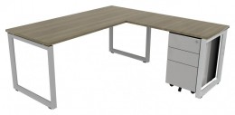 Modern L Shaped Desk with Drawers - Veloce
