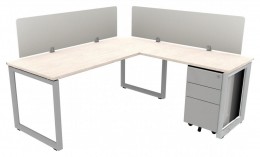 L Shaped Desk with Privacy Panels - Veloce