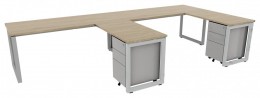 2 Person Desk with Drawers - Veloce