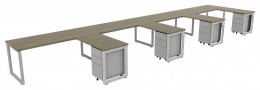 4 Person Desk with Drawers - Veloce