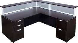 L Shaped Reception Desk with Drawers - Express Laminate Series