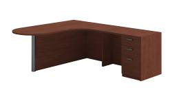 L Shaped Peninsula Desk with Drawers
