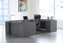 Bow Front U Shape Desk with Drawers - Napa