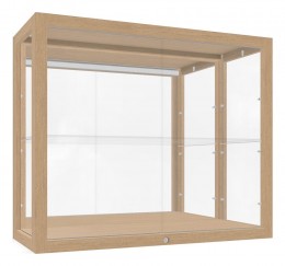 Wall Mounted Display Case with Wood Frame - 36
