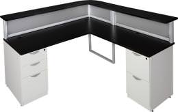 Modern L Shape Reception Desk - Lair Series