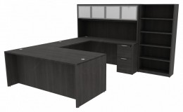 U Shaped Executive Desk with Storage - HL