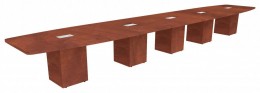 Boat Shaped Conference Table with Cube Base - PL Laminate