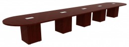 Racetrack Conference Table with Cube Base - PL Laminate