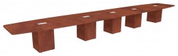 Boat Shaped Conference Table with Cube Base - PL Laminate