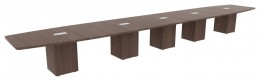 Boat Shaped Conference Table with Cube Base - PL Laminate