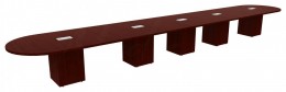 Racetrack Conference Table with Cube Base - PL Laminate