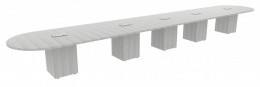 Racetrack Conference Table with Cube Base - PL Laminate