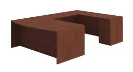 Bow Front U Shaped Desk with Drawers