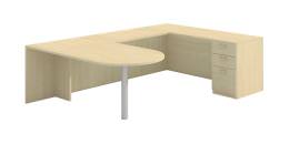 U Shaped Peninsula Desk with Drawers