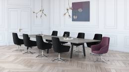 Rectangular Conference Table with Metal Legs - Quorum Multiconference
