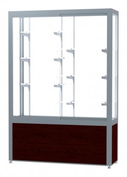 Small Display Case with Wood Grained Vinyl Base - 48 x 66