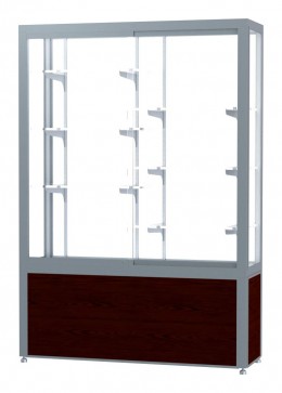 Display Case with Wood Grained Vinyl Base - 48" x 66"