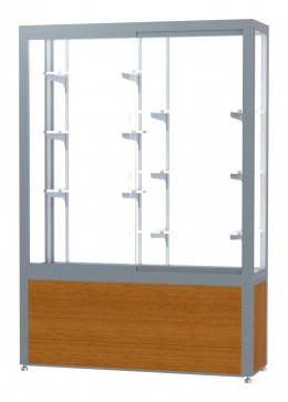 Display Case with Wood Grained Vinyl Base - 48